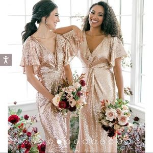 Rose Gold Sequin Bridesmaid Dress